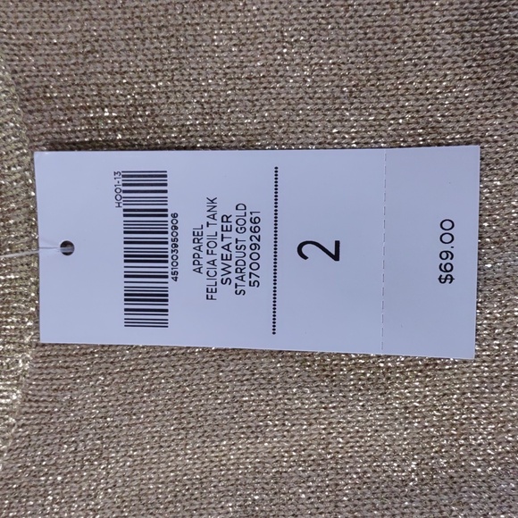 Chico's "Felicia" Gold Foil Tank Sweater - Picture 7 of 8